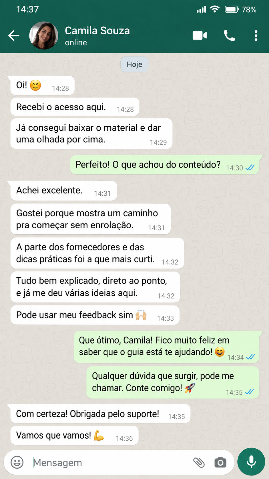 Feedback de Camila Souza